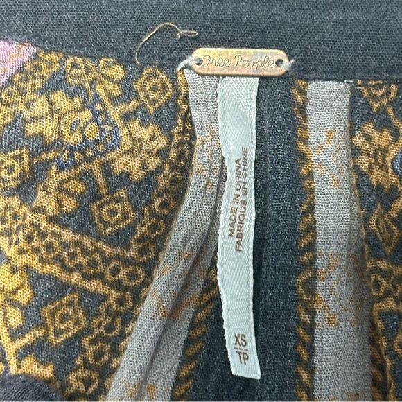 Free People Women's Tunic XS‎ Boho Artsy Lagenlook Colorful Oversized - Picture 9 of 10